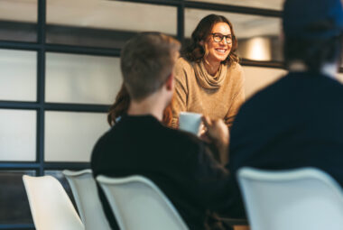 Identification Of Ip And Signposting 8 Creative teamwork in a tech company's boardroom