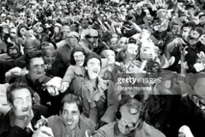 Getty watermarked image of a crowd